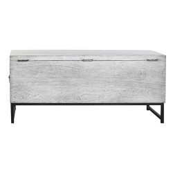 Coffre DKD Home Decor Céramique Gris Blanc Bois de manguier (116 x 40 x 50 cm)