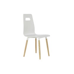 Dining Chair DKD Home Decor 43 x 50 x 88 cm Wood White Natural rubber Light brown