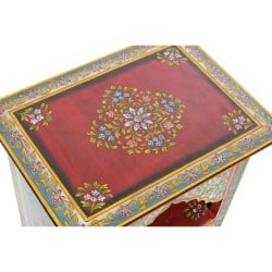 Table de Nuit DKD Home Decor Rouge Multicouleur Bois de manguier Bois MDF 48 x 36 x 74 cm