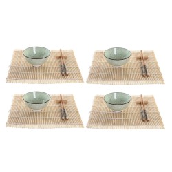 Set de sushi DKD Home Decor 14,5 x 14,5 x 35 cm Grès Oriental (16 Pièces)