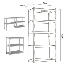 Étagère Greenblue GB378 180 x 90 x 40 cm Gris acier galvanisé Bois MDF 75 Kg