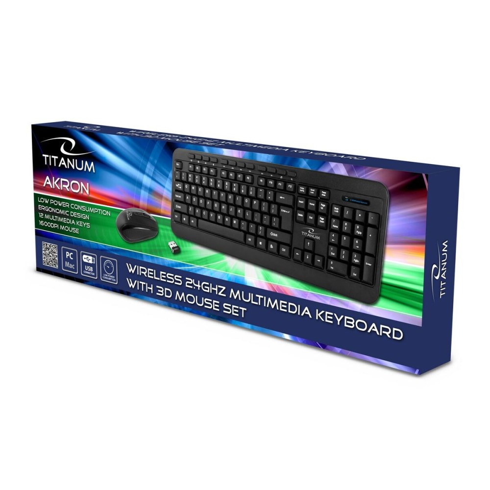 clavier et souris Titanum TK109 Noir