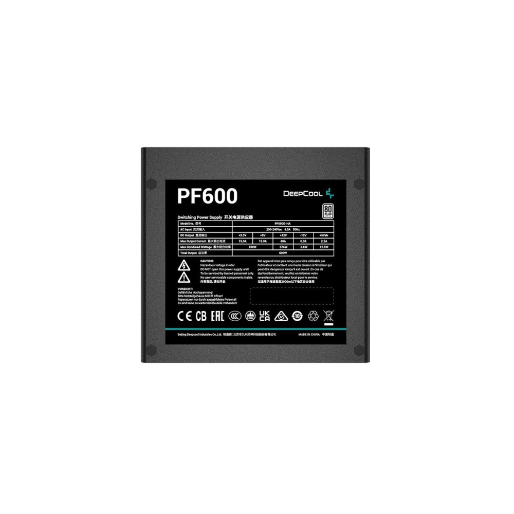 Bloc d’Alimentation DEEPCOOL R-PF600D-HA0B-EU ATX 600 W 80 PLUS