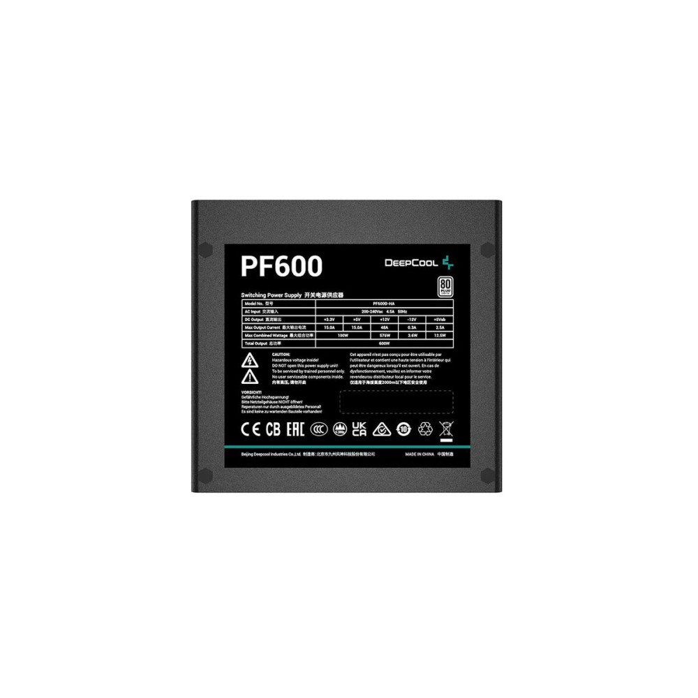 Bloc d’Alimentation DEEPCOOL R-PF600D-HA0B-EU ATX 600 W 80 PLUS