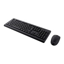 Tastatur mit Drahtloser Maus Trust Primo Schwarz Schwarzweiß Englisch EEUU Qwerty US