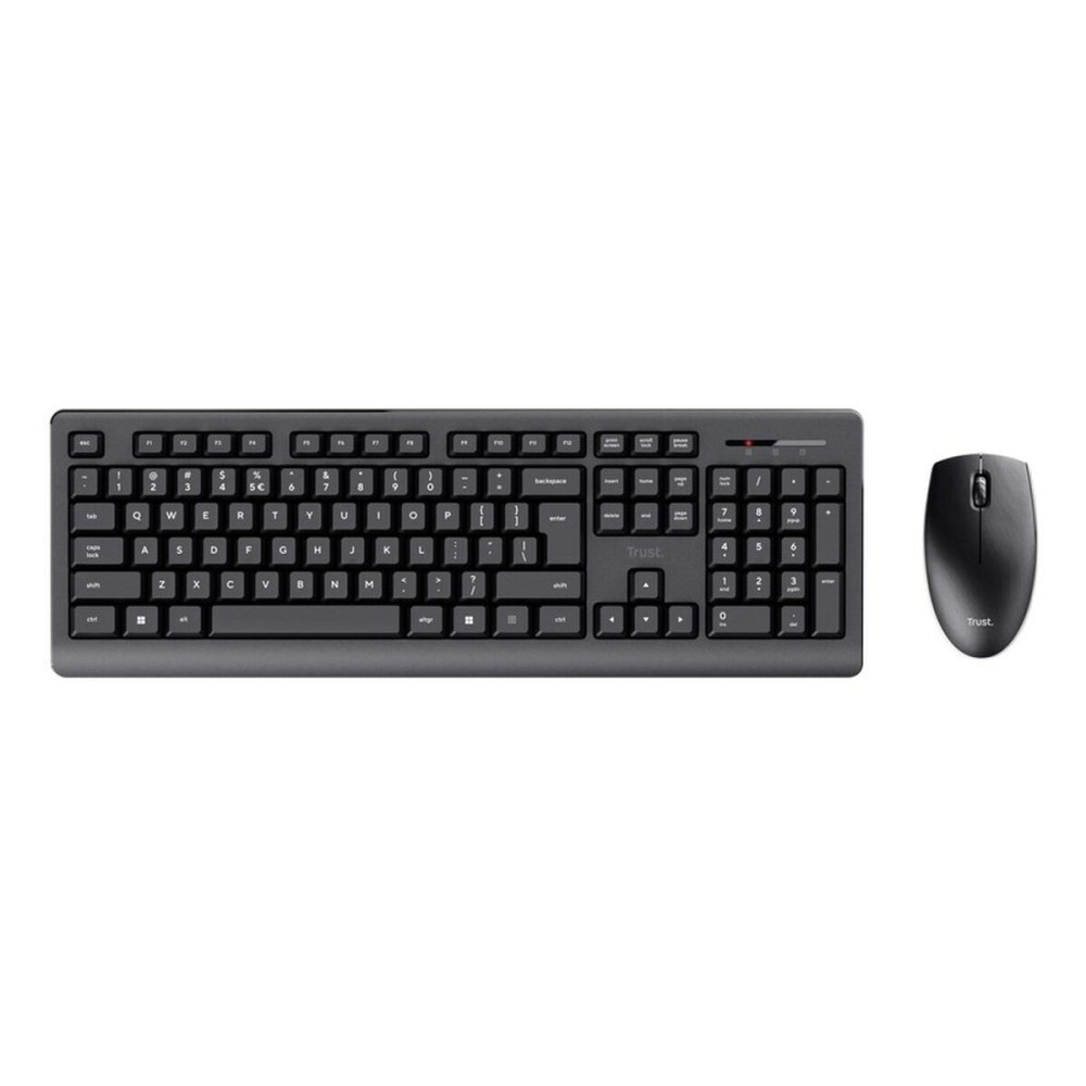 Clavier et souris sans fil Trust Primo Noir Monochrome Anglais EEUU Qwerty US