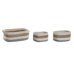 Decorative box DKD Home Decor Natural Fibre 33 x 23 x 13 cm