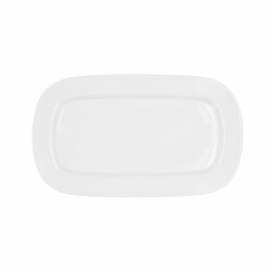 Serving Platter Bidasoa Glacial White Ceramic 31 x 18 cm (6 Units) (Pack 6x)