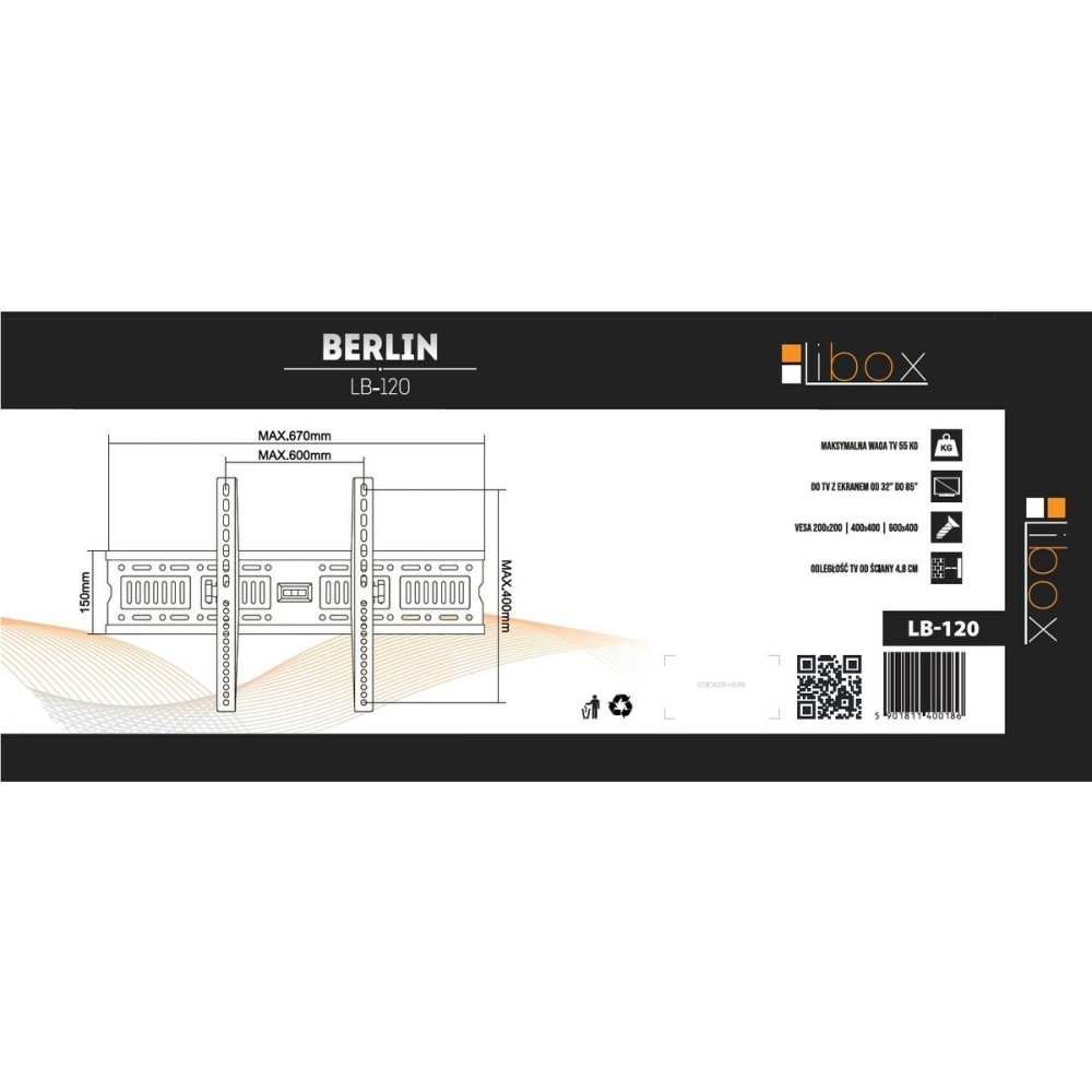 Support de TV Libox LB-120 32" 85" 55 kg