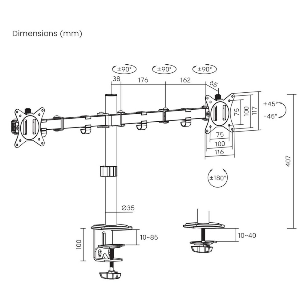 Screen Table Support MacLean MC-754N 17" 32"