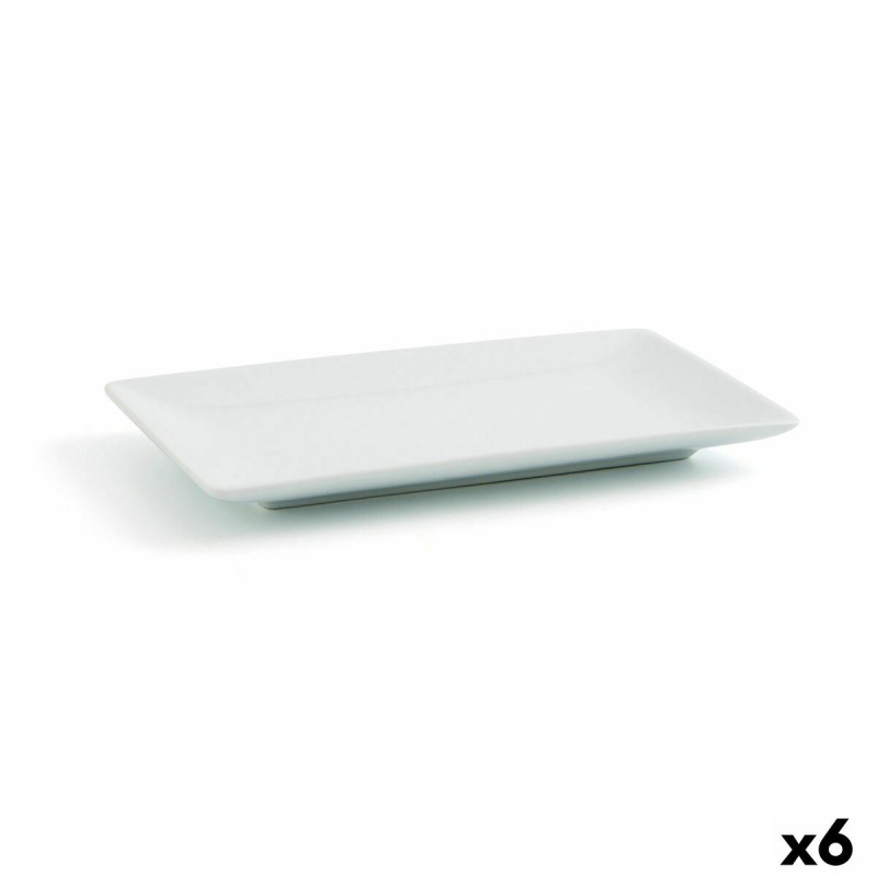 Teller Quid Gastro Fun klein Weiß aus Keramik 16,5 x 9,5 x 2 cm (6 Stück) (Pack 6x)