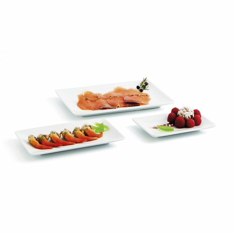 Assiette Quid Gastro Fun Petit Blanc Céramique 16,5 x 9,5 x 2 cm (6 Unités) (Pack 6x)