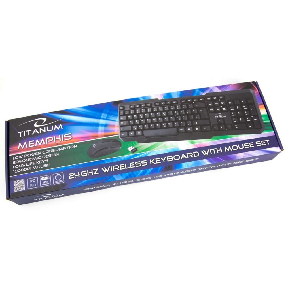 clavier et souris Titanum TK108 Noir Qwerty US