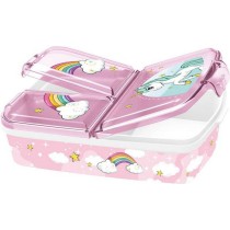 Brotdose mit Besteckfach Stor Unicorn Rainbow (6,7 x 16,5 x 19,5 cm)