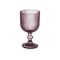 Wine glass Stripes Grey Glass 260 ml (6 Units)