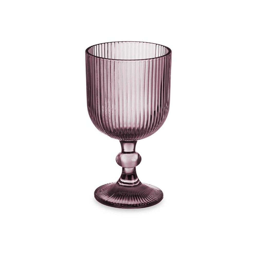 Wine glass Stripes Grey Glass 260 ml (6 Units)
