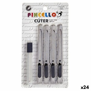 Cutter Satz Silberfarben Metall Kunststoff 1,5 x 18,5 x 10 cm (24 Stück)