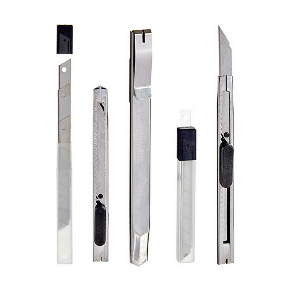 Cutter Satz Silberfarben Metall Kunststoff 1,5 x 18,5 x 10 cm (24 Stück)