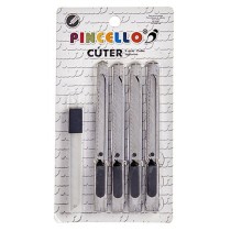 Cutter Satz Silberfarben Metall Kunststoff 1,5 x 18,5 x 10 cm (24 Stück)