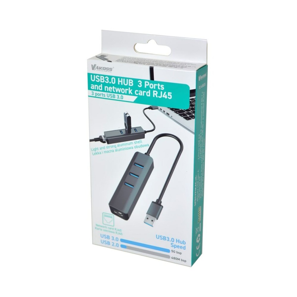 USB Hub Vakoss TC-4502X Grey