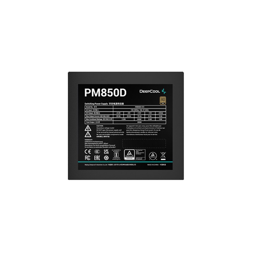 Bloc d’Alimentation DEEPCOOL R-PM850D-FA0B-EU ATX 850 W 110 W 80 Plus Gold