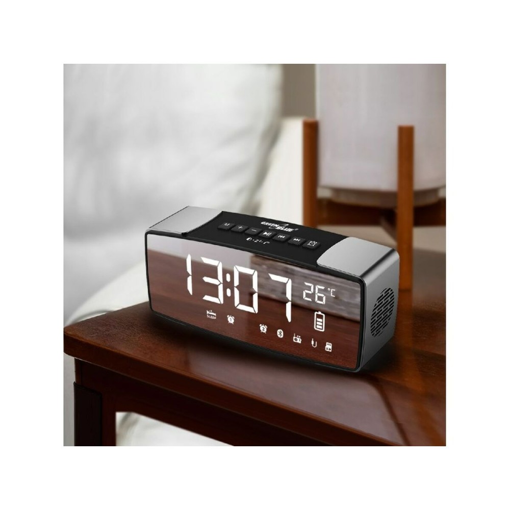 Pendule Réveil Greenblue 62917 Noir Gris Monochrome Noir/Gris