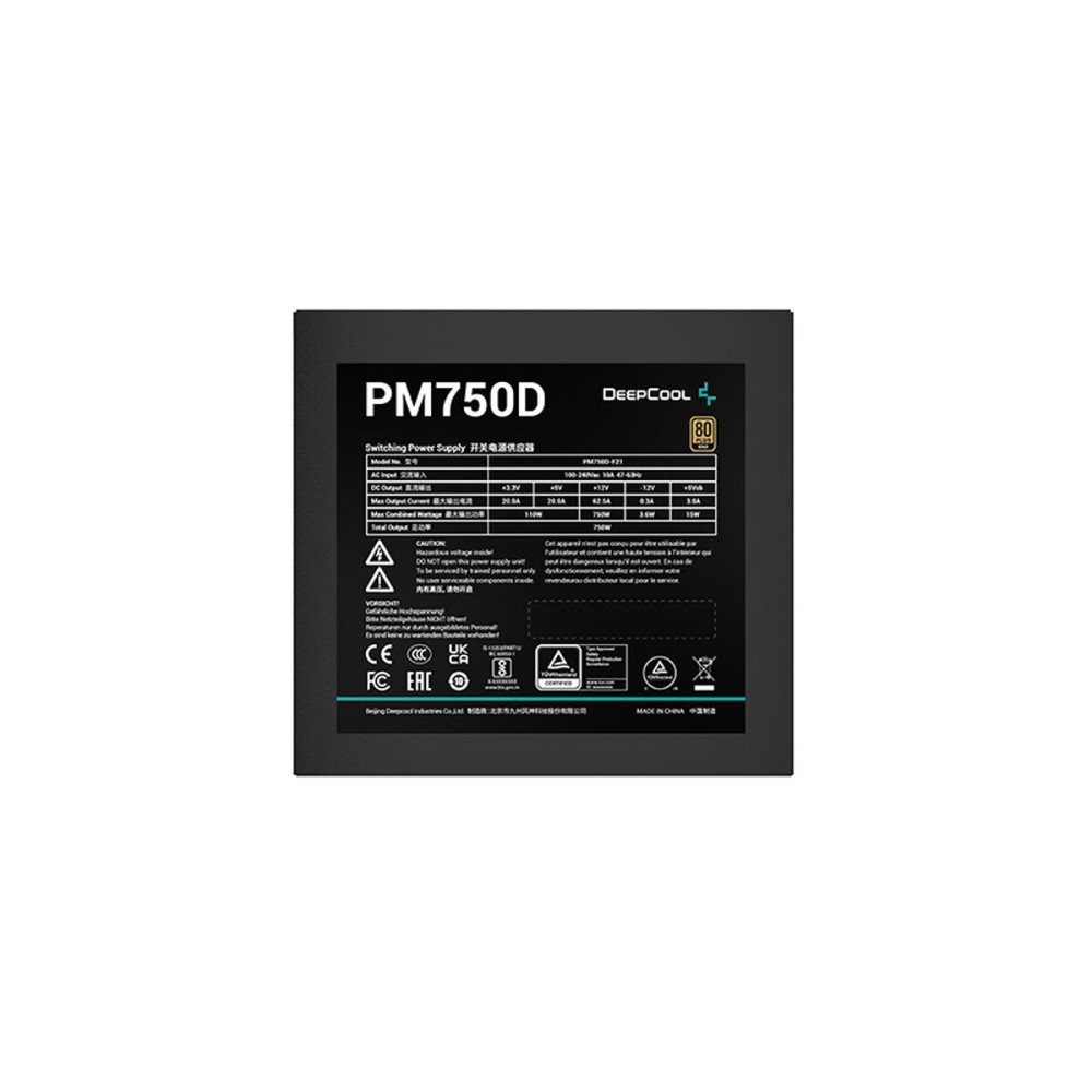 Stromquelle DEEPCOOL R-PM750D-FA0B-EU ATX 750 W 110 W 80 Plus Gold