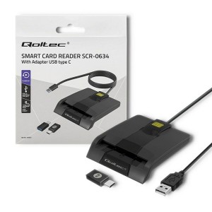 Lecteur de Cartes Qoltec 50634 Noir