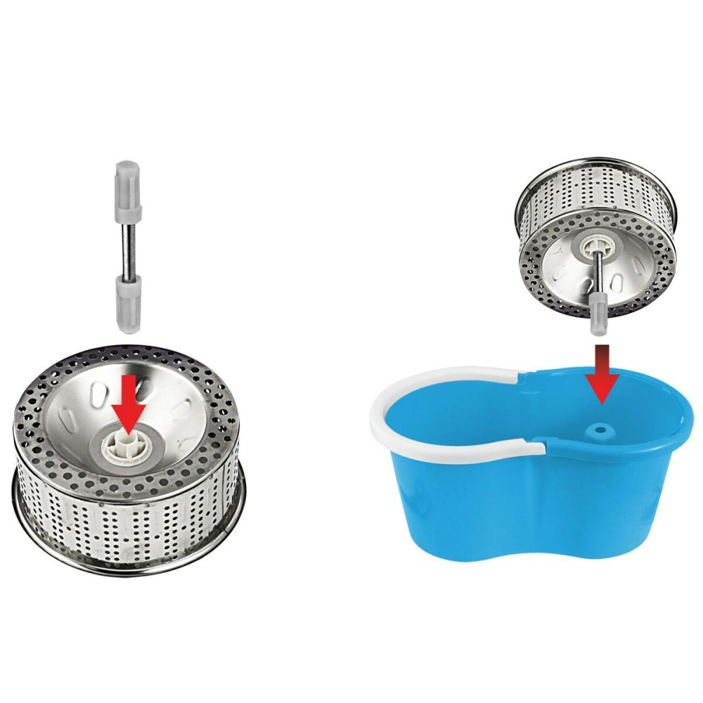 Mop with Bucket Esperanza EHS006 Blau Weiß Mikrofaser
