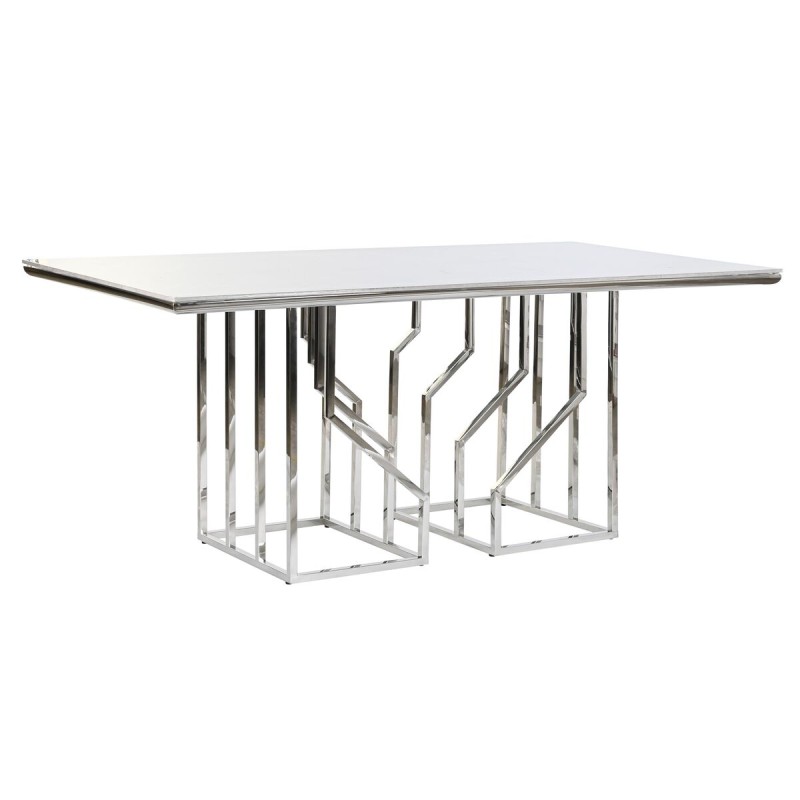 Dining Table DKD Home Decor Silver Crystal Steel (180 x 90 x 75 cm)