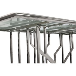 Dining Table DKD Home Decor Silver Crystal Steel (180 x 90 x 75 cm)