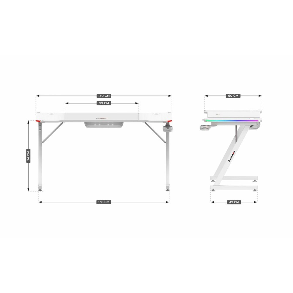 Desk Huzaro HZ-Hero 3.3 White RGB White