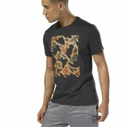 Men’s Short Sleeve T-Shirt Reebok Sportswear Training Camouflage Black