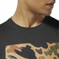 Men’s Short Sleeve T-Shirt Reebok Sportswear Training Camouflage Black