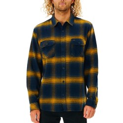 Chemise à manches longues homme Rip Curl Count Jaune Bleu Franela