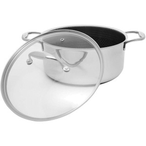 Casserole with Lid Kohersen 71104 Silver Stainless steel Aluminium Ø 24 cm 4,9 L