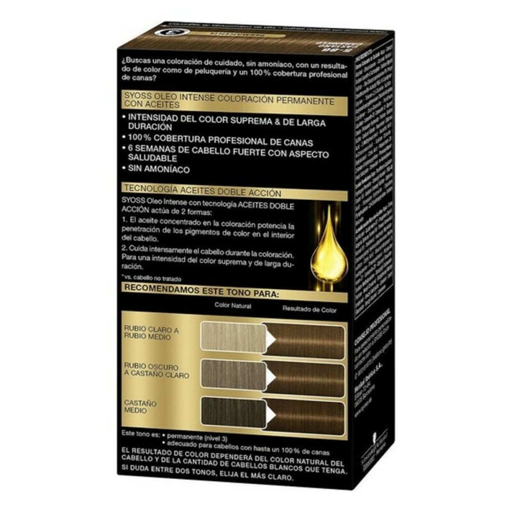 Teinture permanente Syoss Olio Intense Sans ammoniaque Nº 5,86 Marron Caramel