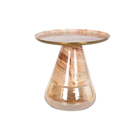 Table d'appoint DKD Home Decor Verre Bicolore Fer 50 x 50 x 49 cm