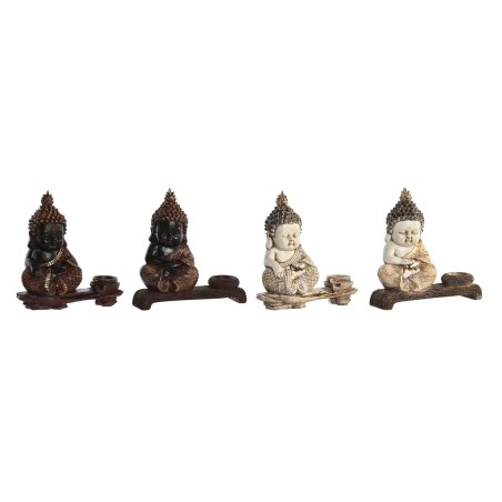 Deko-Figur DKD Home Decor 22 x 8,2 x 23 cm Rot Beige Buddha Orientalisch (4 Stücke)