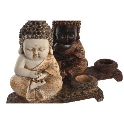 Deko-Figur DKD Home Decor 22 x 8,2 x 23 cm Rot Beige Buddha Orientalisch (4 Stücke)