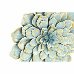 Wanddekoration DKD Home Decor 61 x 8 x 61 cm Blume Blau Orange Shabby Chic (2 Stück)