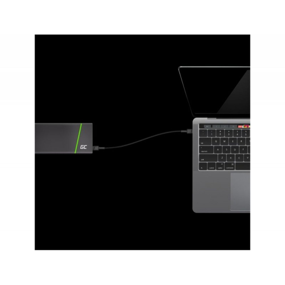 USB to USB-C Adapter Green Cell KABGC31 Black 30 cm