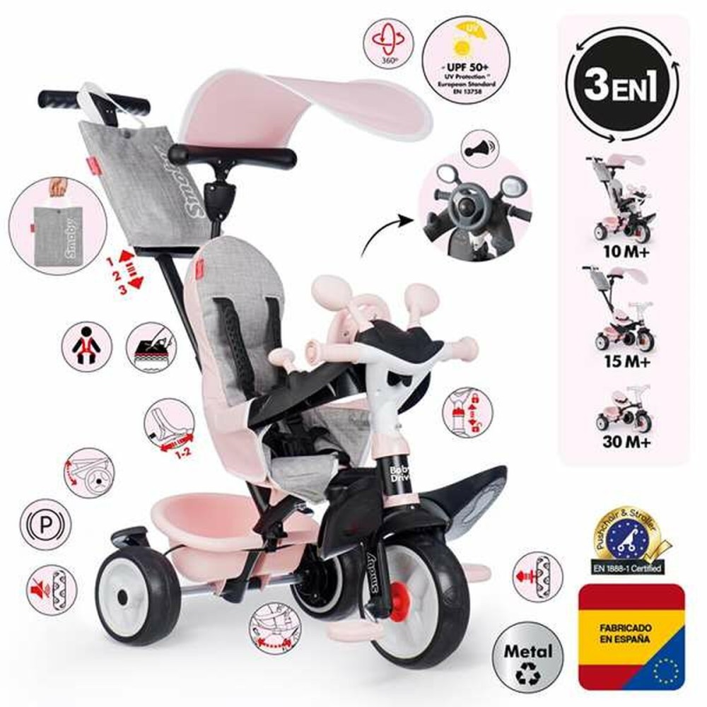 Tricycle Smoby Baby Driver Confort Metallic
