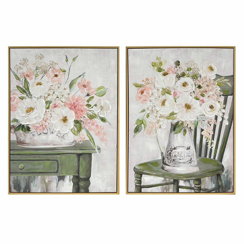 Cadre DKD Home Decor Shabby Chic Vase 60 x 3,5 x 80 cm (2 Unités)