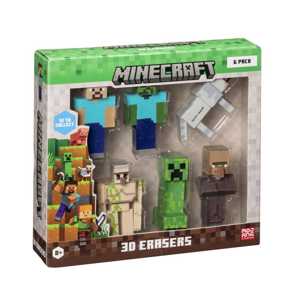 Ensemble de gommes 3D Minecraft MC4060A 6 Pièces