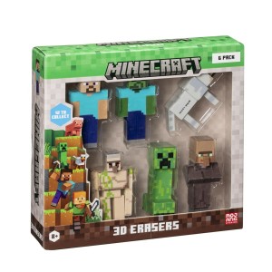 3D-Radiergummi-Set Minecraft MC4060A 6 Stücke