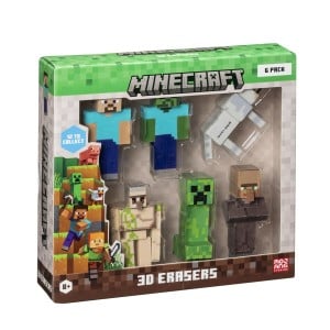 Ensemble de gommes 3D Minecraft MC4060A 6 Pièces