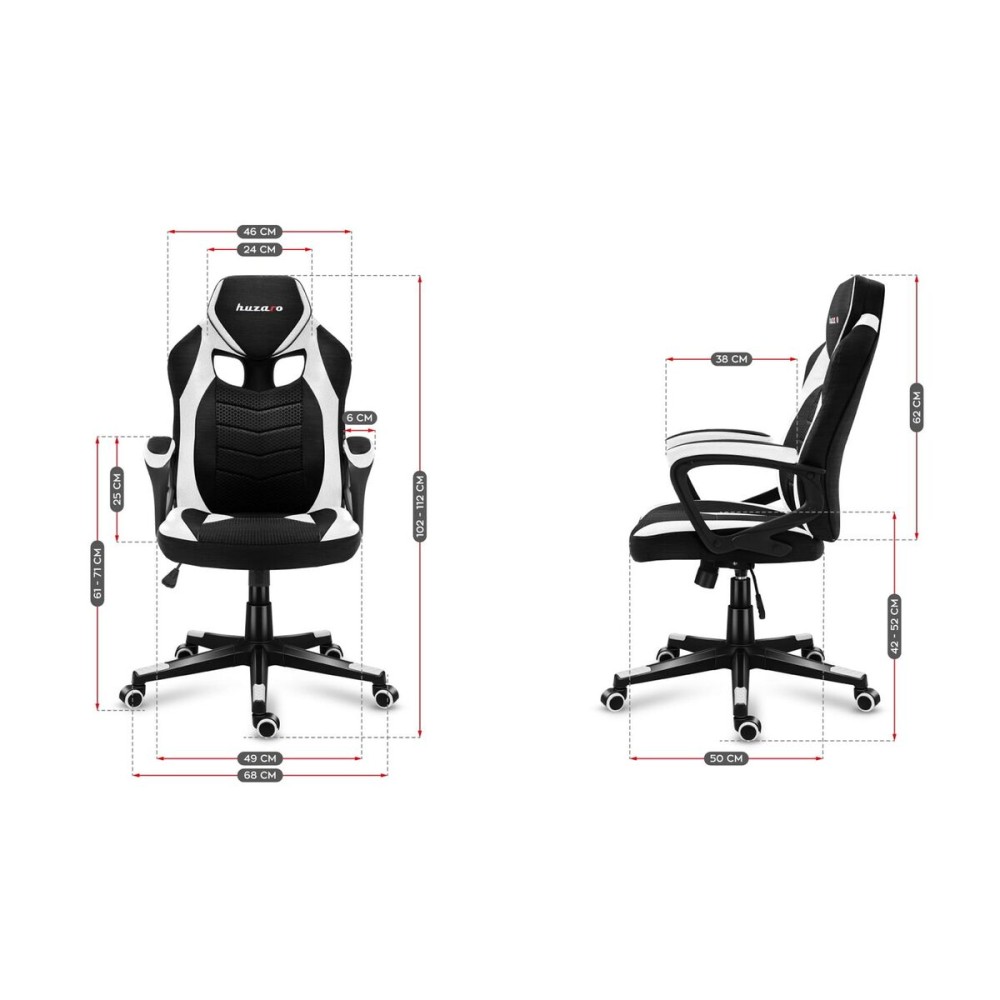 Gaming-Stuhl Huzaro HZ-Force 2.5 White Mesh Weiß Schwarz