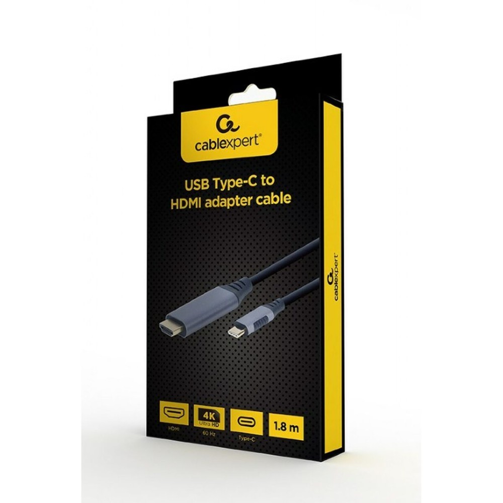 Câble USB-C vers HDMI GEMBIRD CC-USB3C-HDMI-01-6 Noir Gris 1,8 m