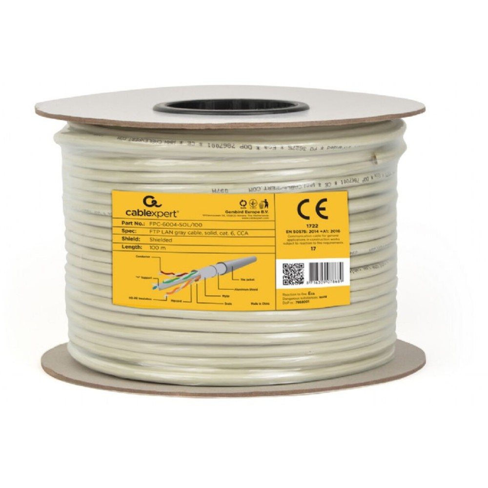 Câble Réseau Rigide UTP 6ème Catégorie GEMBIRD FPC-6004-SOL Gris 305 m 100 m